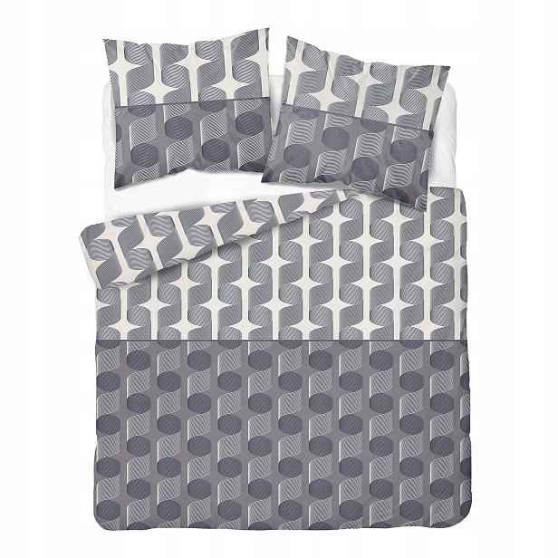 Povlečení 220x200 šedé s geometrickou pleteninou Home Satin