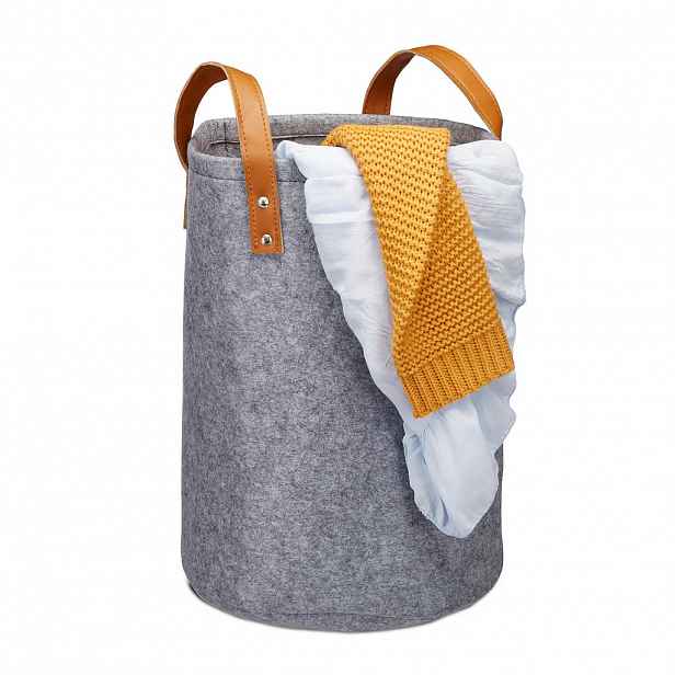 Relaxdays PRÁDELNÍK Antracitový filc 28 l