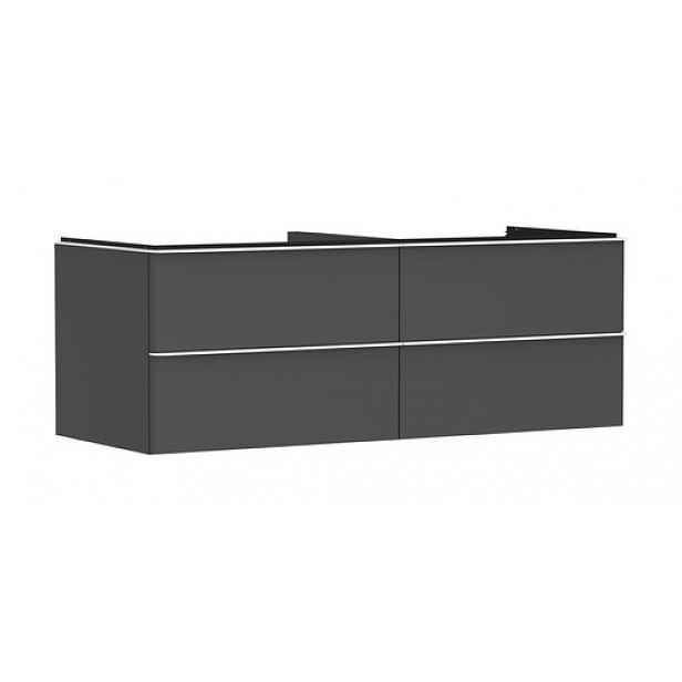 Skříňka pod umyvadlo pod desku Hansgrohe Xelu Q 136x49,5x55 cm šedá matná 54087700