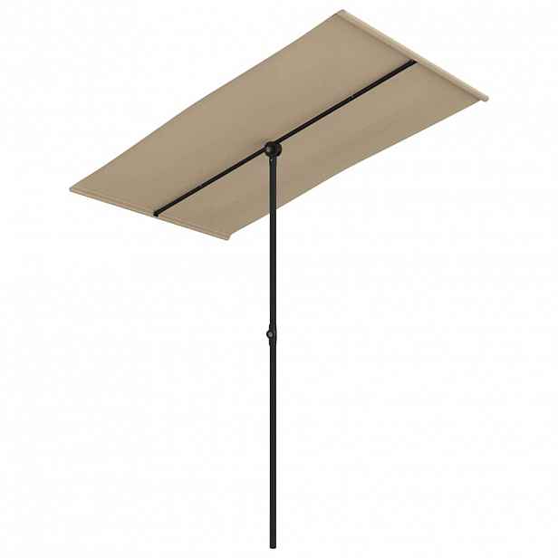 vidaXL Zahradní slunečník s hliníkovou tyčí 180 x 110 cm taupe