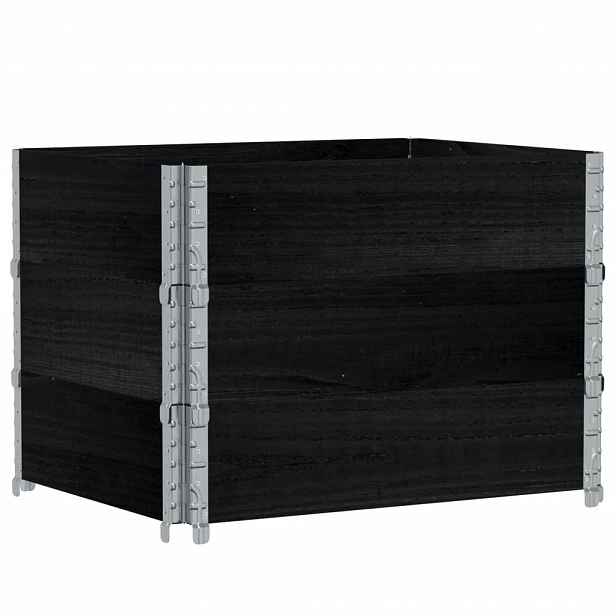 vidaXL Zahradní truhlík černý 80 x 60 cm masivní borové dřevo