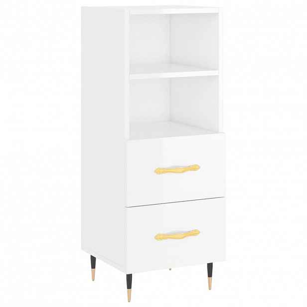 vidaXL Příborník bílý s vysokým leskem 34,5x34x90 cm kompozitní dřevo