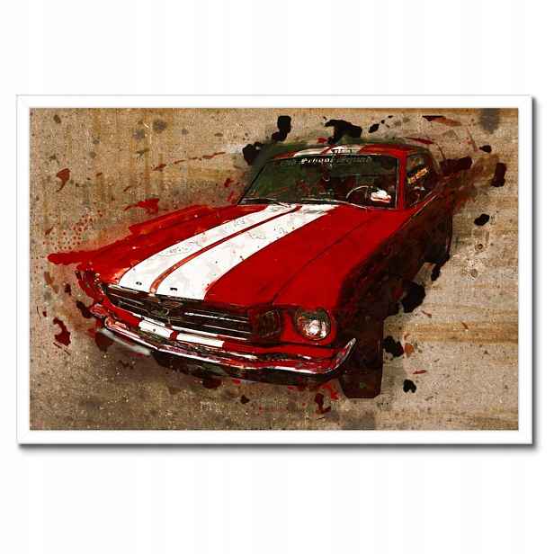 Plakáty v rámu 60x40 Červený Ford Mustang Usa