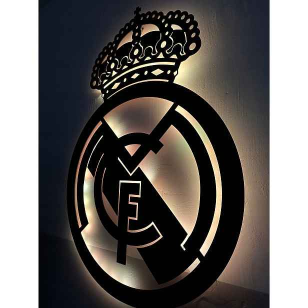 Fc Real Madrid Dřevěný 3D obraz na zeď Znak fotbalového klubu Dárek