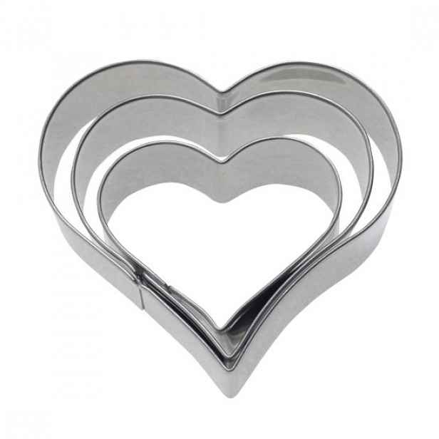 3dílná sada vykrajovátek na cukroví, 4 cm, 5 cm, 6 cm, "Heart" - Westm