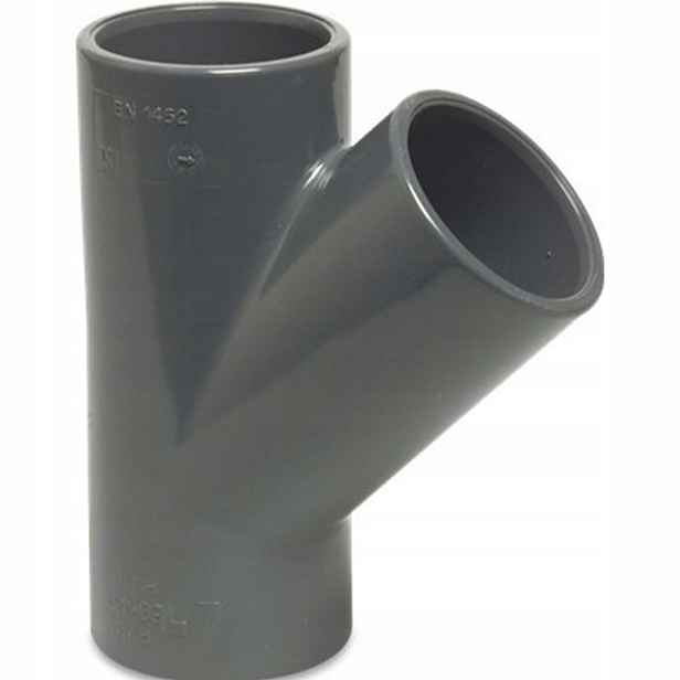 T-rozdělovač Pvc-u 45 stupňů Kw x Kw x Kw PN10 Pool 225 mm