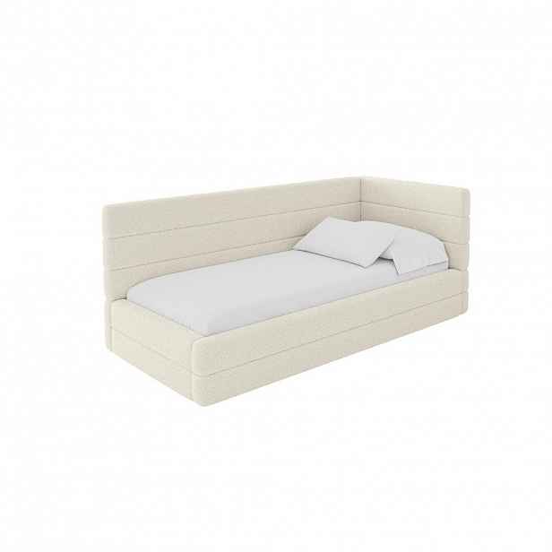 ALTDECOR JEDNOLŮŽKOVÁ POSTEL pro mládež s úložným prostorem, vlevo - BEMY 90x200 béžová