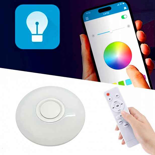 stropní svítidlo Led Kulatá 60W Dálkový Ovladač Barva Rgb App Pl Bluetooth reproduktor