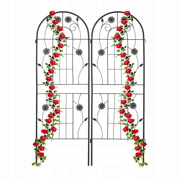 Ozdobná kovová pergola Relaxdays, 2 mřížky, 150 cm
