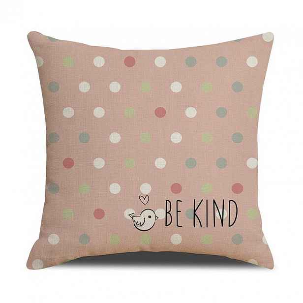 Povlak na polštář BE KIND 45x45 cm, růžový
