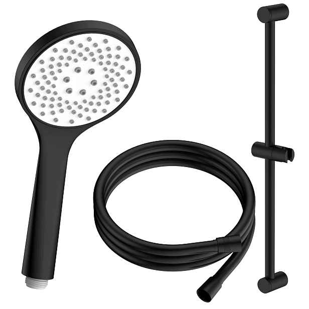 Sprchová Hlavice hadice 150 cm sprchová tyč černá sada Avapax