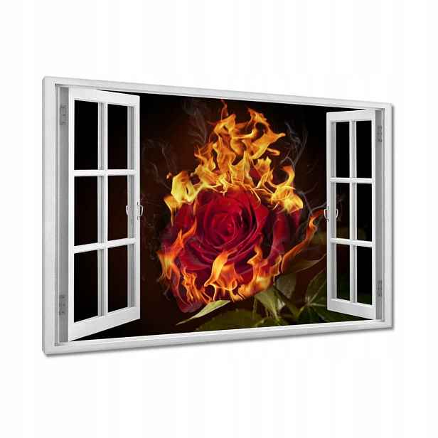 Obrazy 120x80 Červená hořící růže