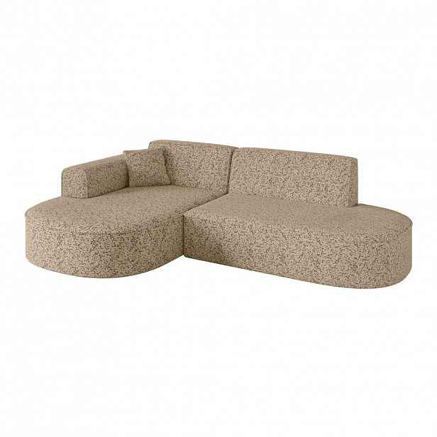 ALTDECOR ROHOVÁ SEDACÍ SOUPRAVA s otomanem vlevo MARI-L1 – 243 x 171 x 79 cm, hnědá látka