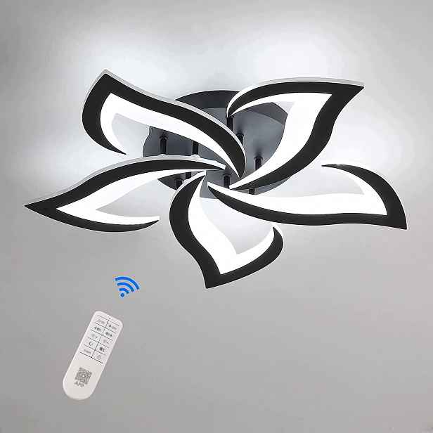 Led stropní lampa lustr černý závěsný moderní do obývacího pokoje s dálkovým ovládáním 40W