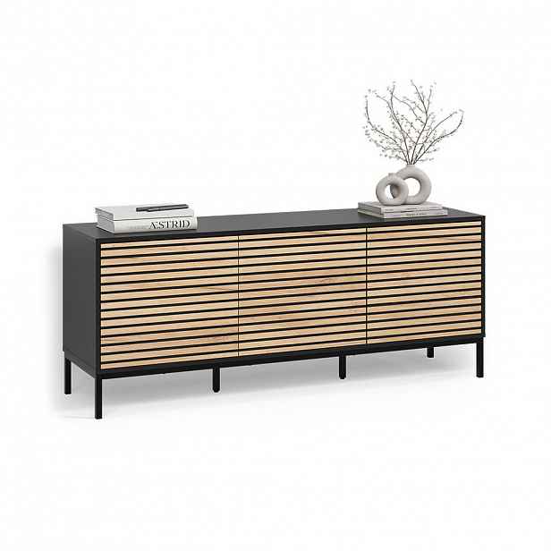Livinity® NÍZKÁ DESKA Aterno Zlatý dub power/antracit 150 x 60 cm se 3 zásuvkami