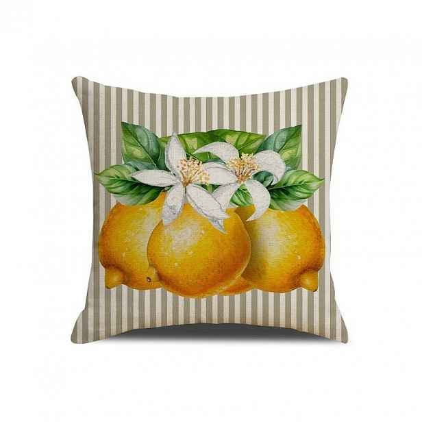 Povlak na polštář LEMON BLOOM 45x45 cm, béžový
