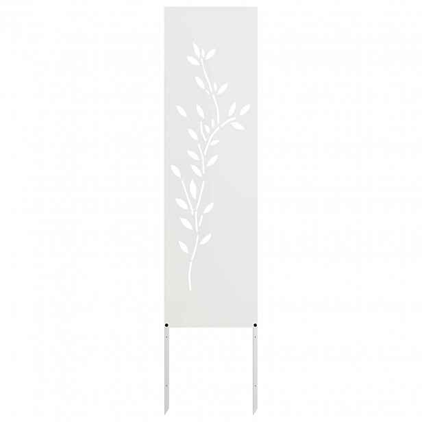 vidaXL Soukromí na zahradě Bílá 32 x 140 cm Studeně válcovaná ocel