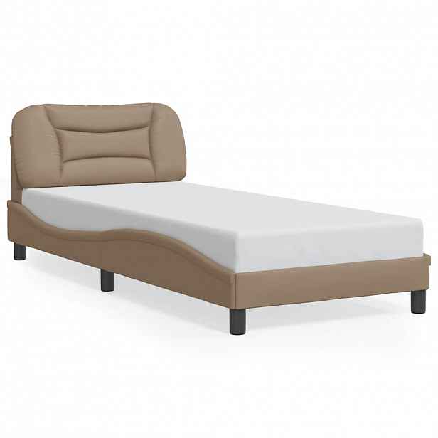 vidaXL Rám postele bez matrace Hvar cappuccino 90x200 cm umělá kůže