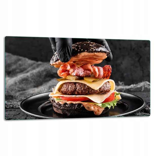 7v1 Skleněná Deska Na Krájení 52x30 Hamburger