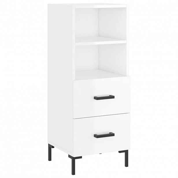 vidaXL Příborník bílý s vysokým leskem 34,5x34x90 cm kompozitní dřevo
