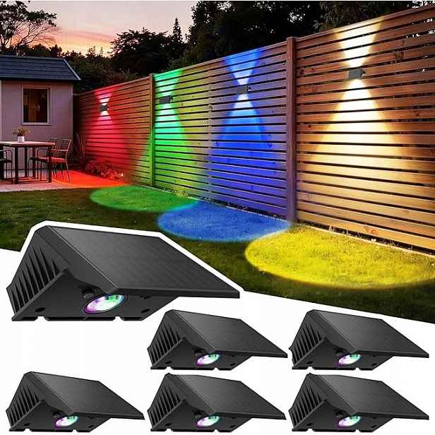 Rgb Led solární lampy do zahrady, barevné venkovní osvětlení 6 ks IP67