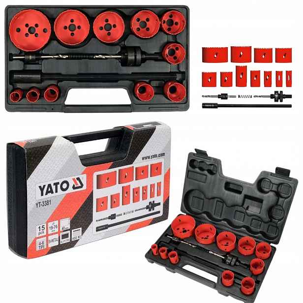 Sada Univerzálních Děrovaček 15DÍLNÁ 19-76 MM Yato YT-3381