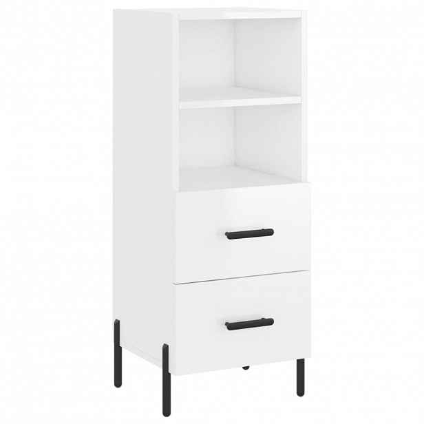 vidaXL Příborník bílý s vysokým leskem 34,5x34x90 cm kompozitní dřevo