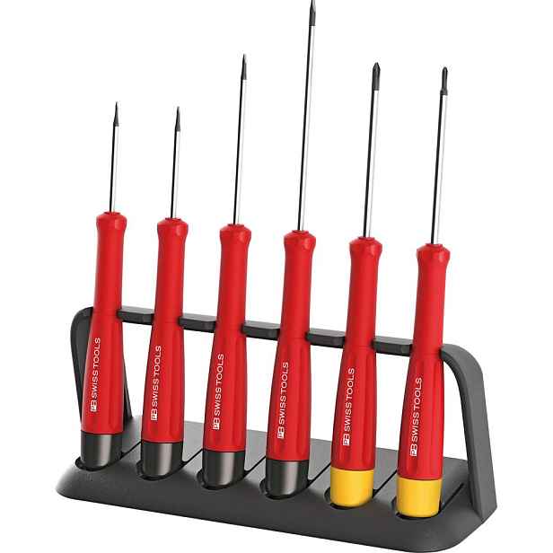 Sada šroubováků pro elektroniku v 6dílné ploché rukojeti Ph Pb Swiss Tools