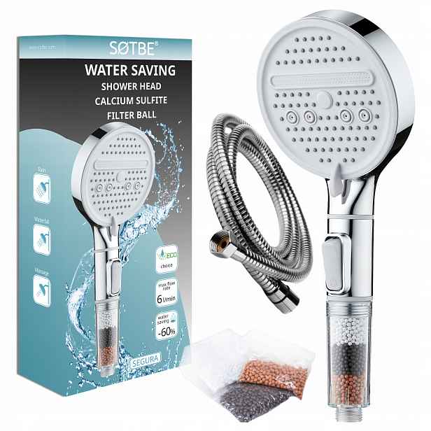 Sprchový set Vodotěsná sprchová hlavice s filtrem Hadice 150 cm