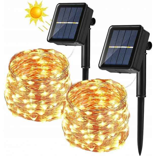 Solární světelný řetěz pro venkovní použití, 120 Led diod, 8 režimů svícení