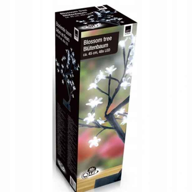 Vánoční dekorace rozkvetlá větev, 48x Led, 45 cm, na baterie 4x Aa