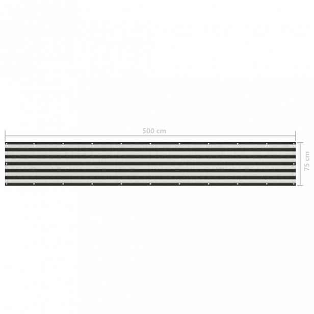 Balkónová zástěna HDPE antracit / bílá 75x500 cm