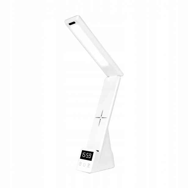 Led stolní lampa pro učení Lampa s hodinami a indukční nabíječkou Nilsen