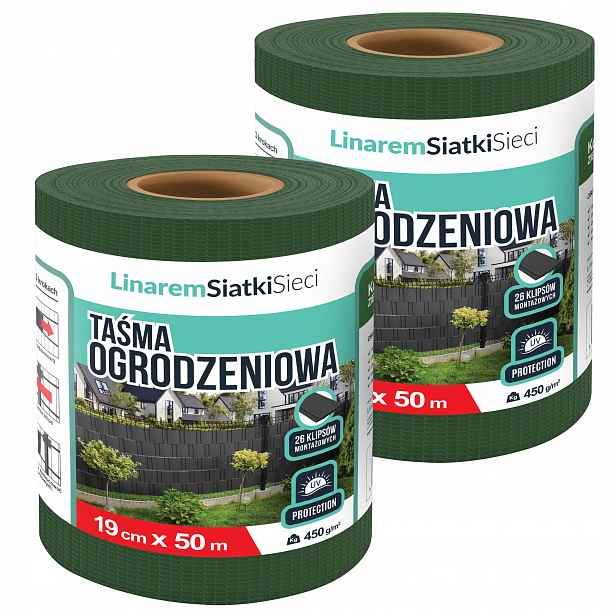 Stínící Panelové Pásy 19 cm x 50 m Uv Ochrana Na Ploty Zelená Sada 2ks