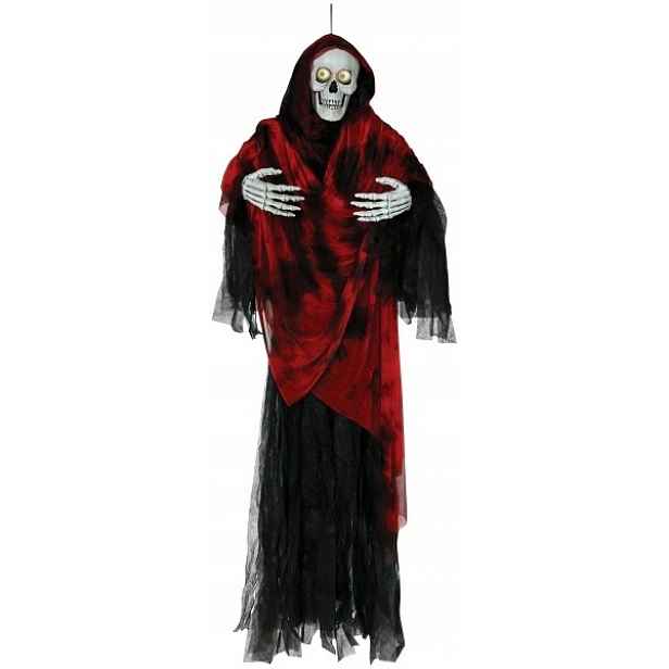 Závěsná Dekorace Kostra Zvuk Hlas 170 CM Pohyblivé Oči Halloween