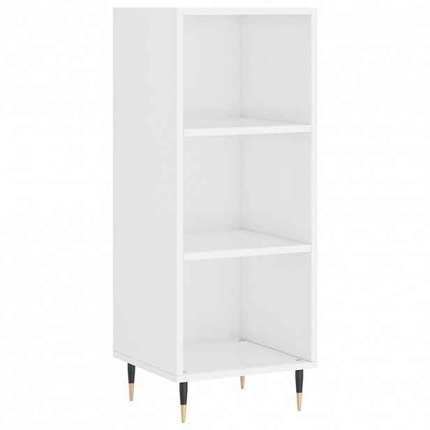 vidaXL Příborník bílý vysoký lesk 34,5 x 32,5 x 90 cm kompozitní dřevo