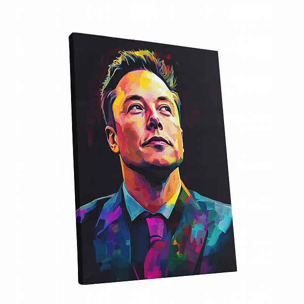 Obraz na plátně Portrét Elon Musk v obývacím pokoji Elona Muska dárek 60x80
