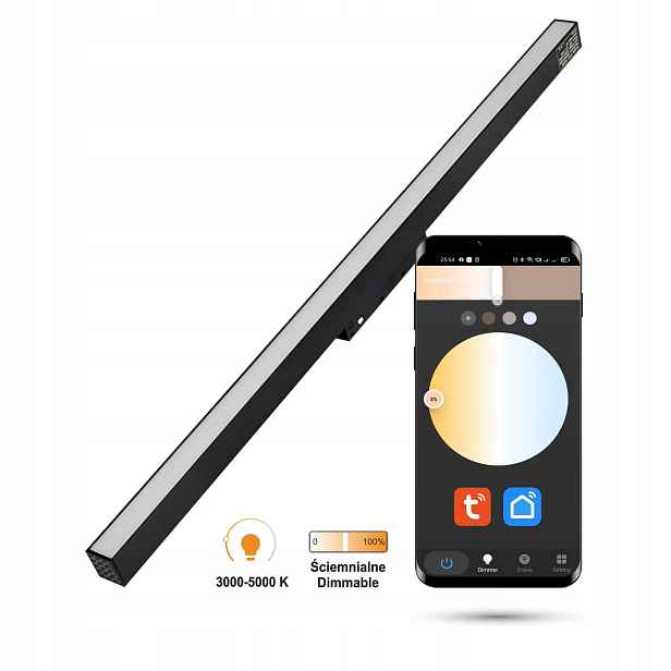 Lineární Led reflektor WiFi Zigbee Flood 20W Smart Track 48VDC 3000-6000K