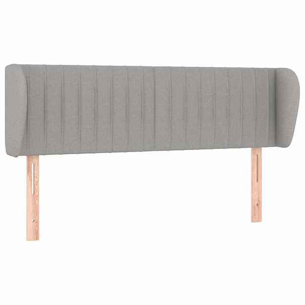 vidaXL Čelo postele typu ušák světle šedé 147x23x78/88 cm textil