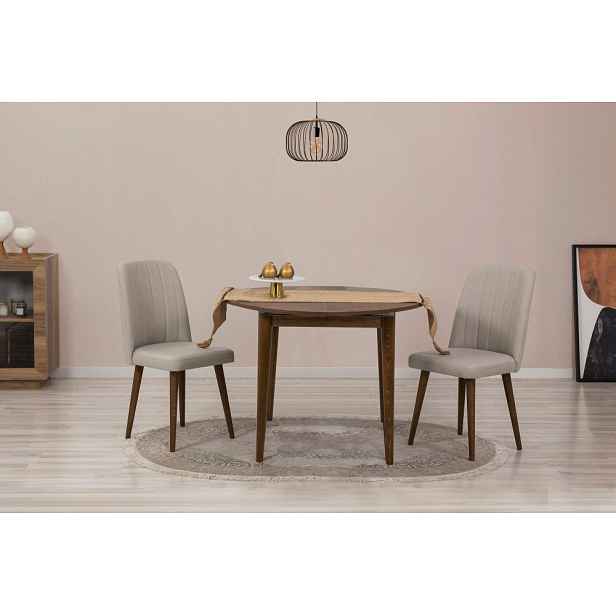 Jídelní set s rozkládacím stolem a židlemi (3 kusy) Vina 1005 3 - White, Cream