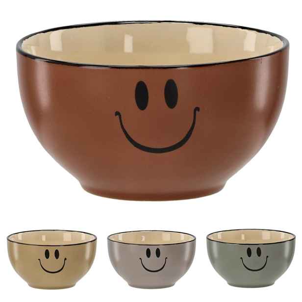 miska d18cm polév. ÚSMĚV, 3barvy, porcelán