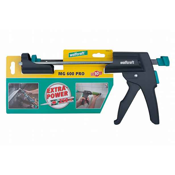 Pistole na silikon pro husté hmoty velmi silná 250 kg Wolfcraft Mg 600 Pr