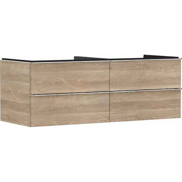 Skříňka pod umyvadlo pod desku Hansgrohe Xelu Q 136x49,5x55 cm přírodní dub 54088000