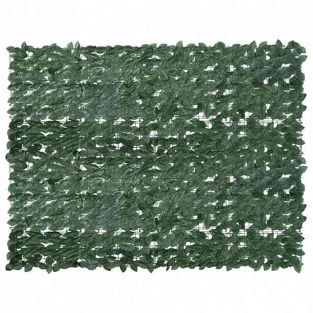 vidaXL Balkonová zástěna s tmavě zelenými listy 200 x 150 cm