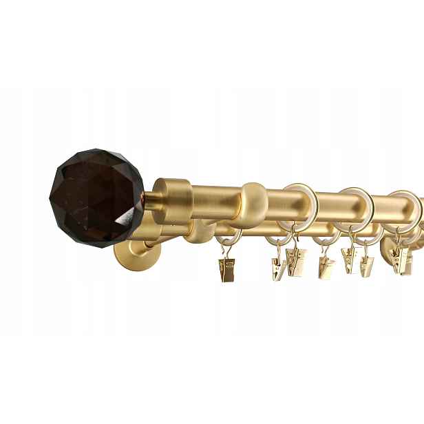Garnýž 19+19 mm Zlato Mat 280 cm Crystal Brown