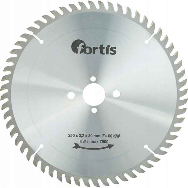 Pilový kotouč Hw Hw 250x3,2 x30 mm 60 zubů Kw Fortis