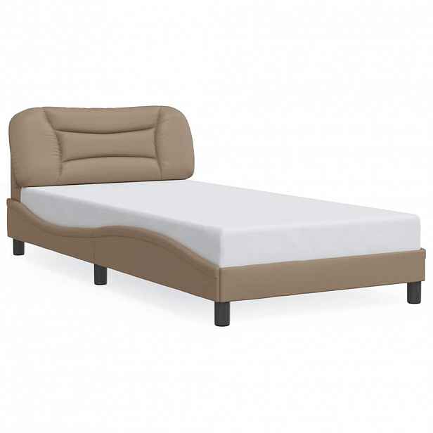 vidaXL Rám postele bez matrace Hvar cappuccino 100x200 cm umělá kůže