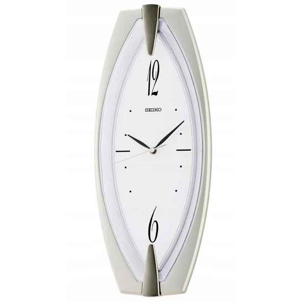Dlouhý Elegantní Stříbrný Nástěnný Hodinový Stroj Seiko QXA342D 45 cm Netyká