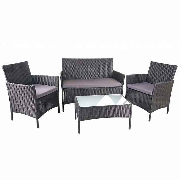 MCW POLY-RATTAN SADA Černá, antracitová