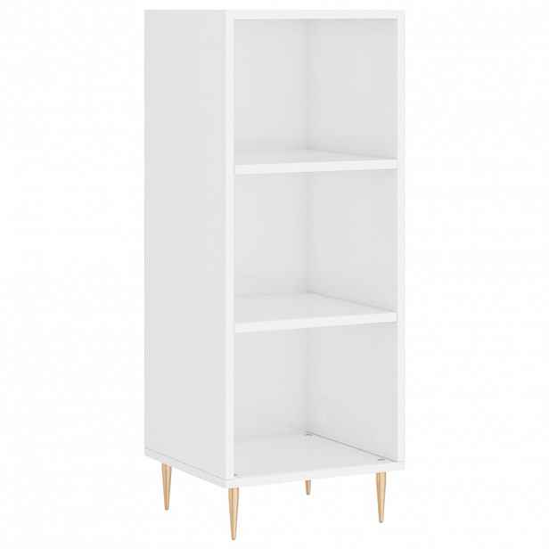vidaXL Příborník bílý vysoký lesk 34,5 x 32,5 x 90 cm kompozitní dřevo